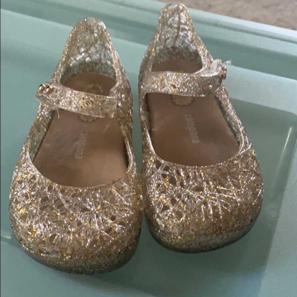 Mini Melissa gold shoes